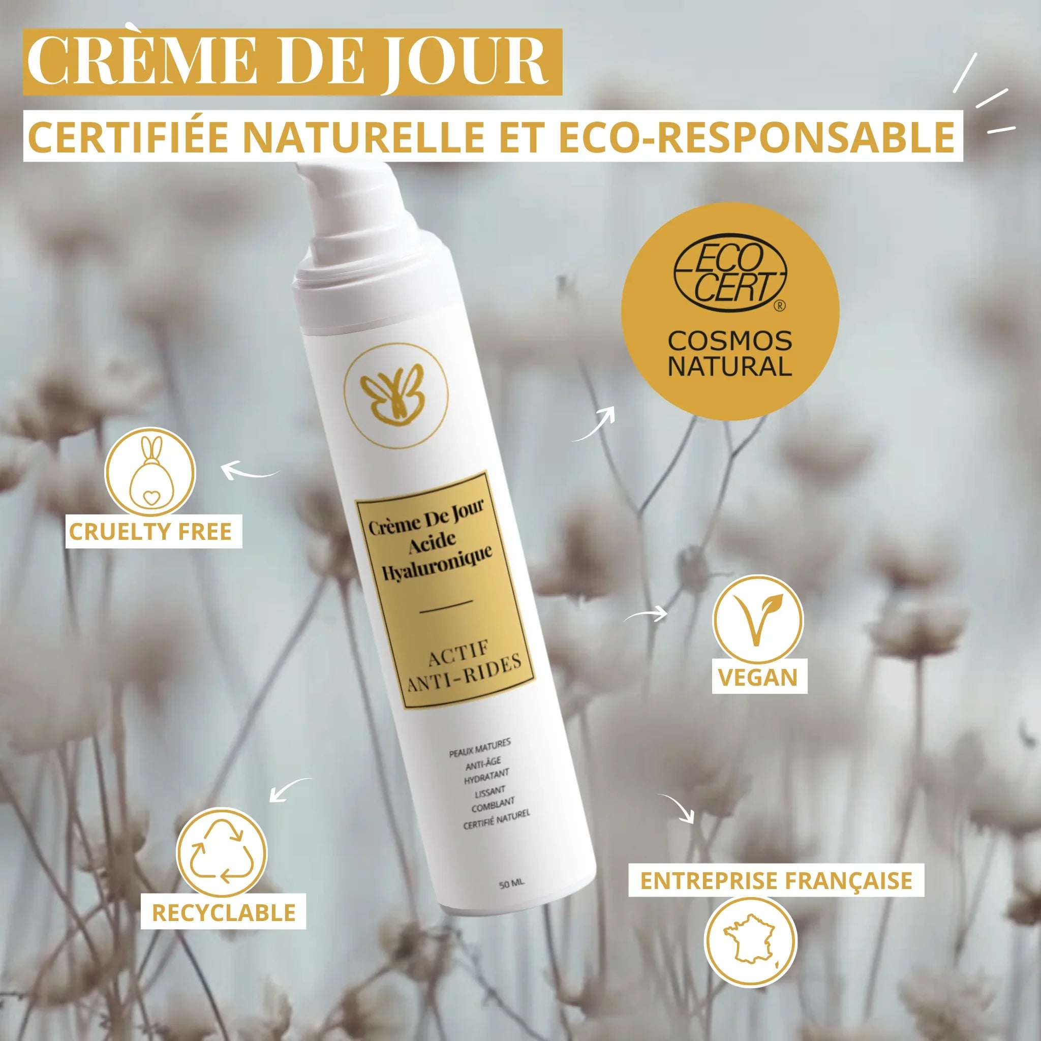 Crème jour certifiée naturelle – action anti-âge