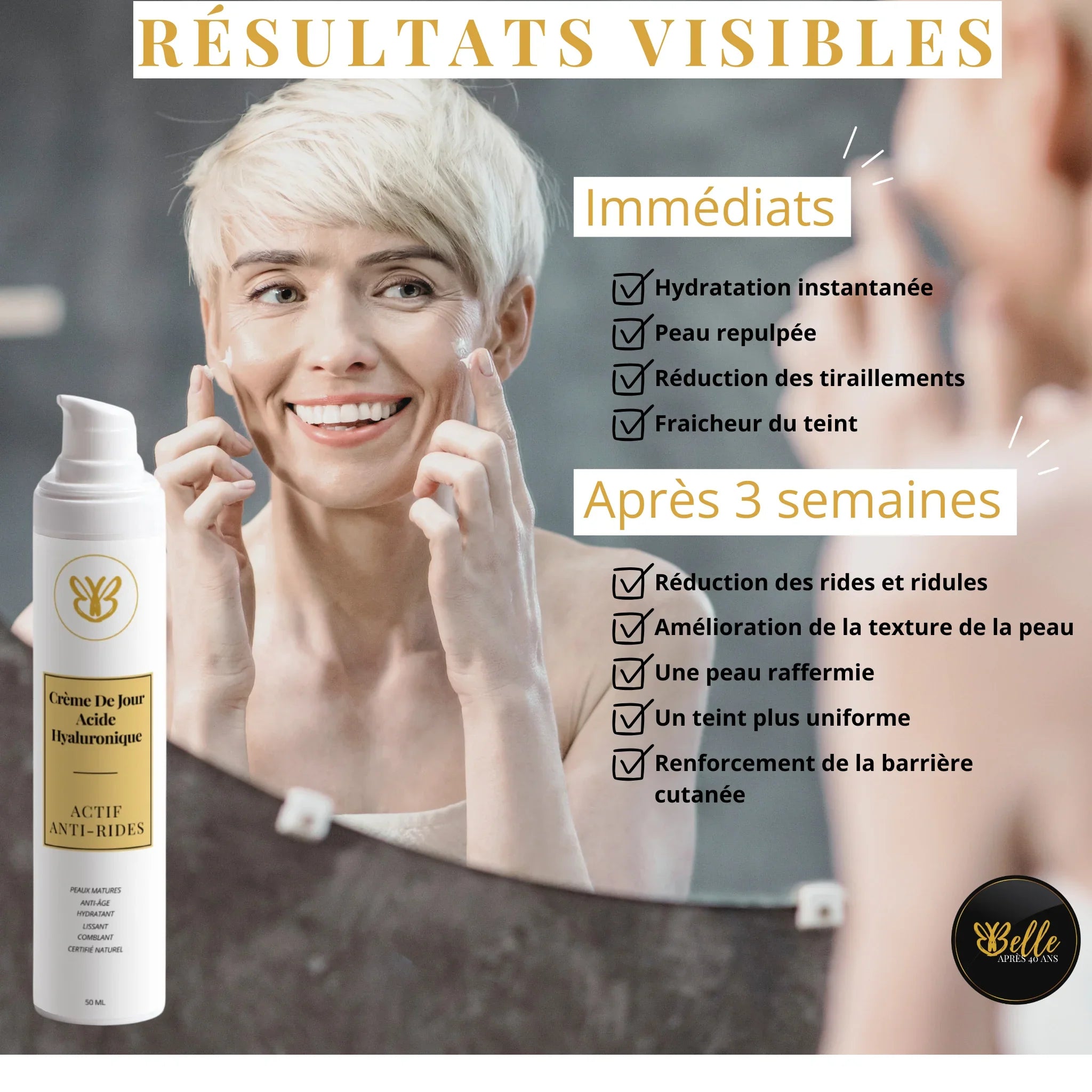 Application du soin lissant pour peaux matures