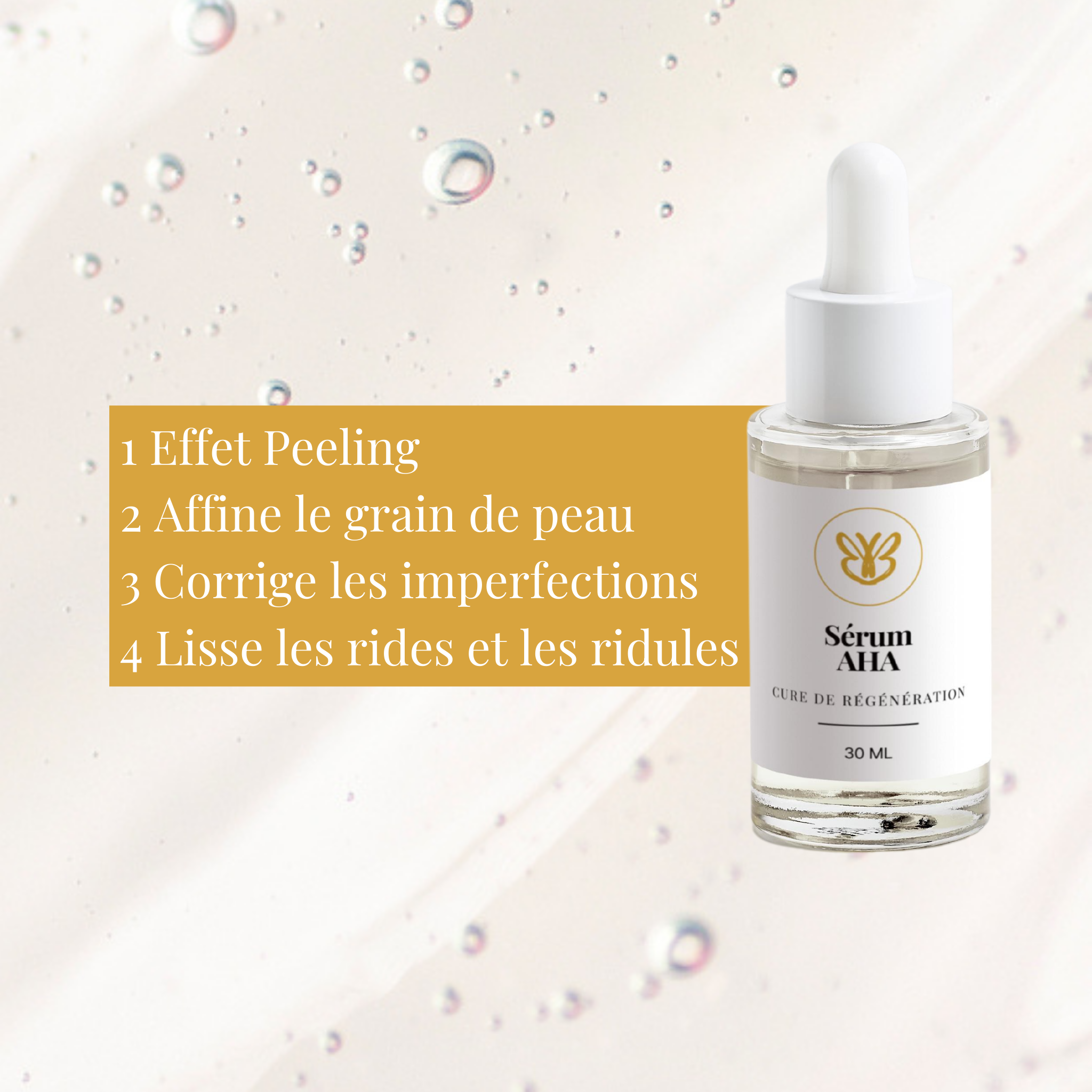 Texture fluide du sérum exfoliant doux