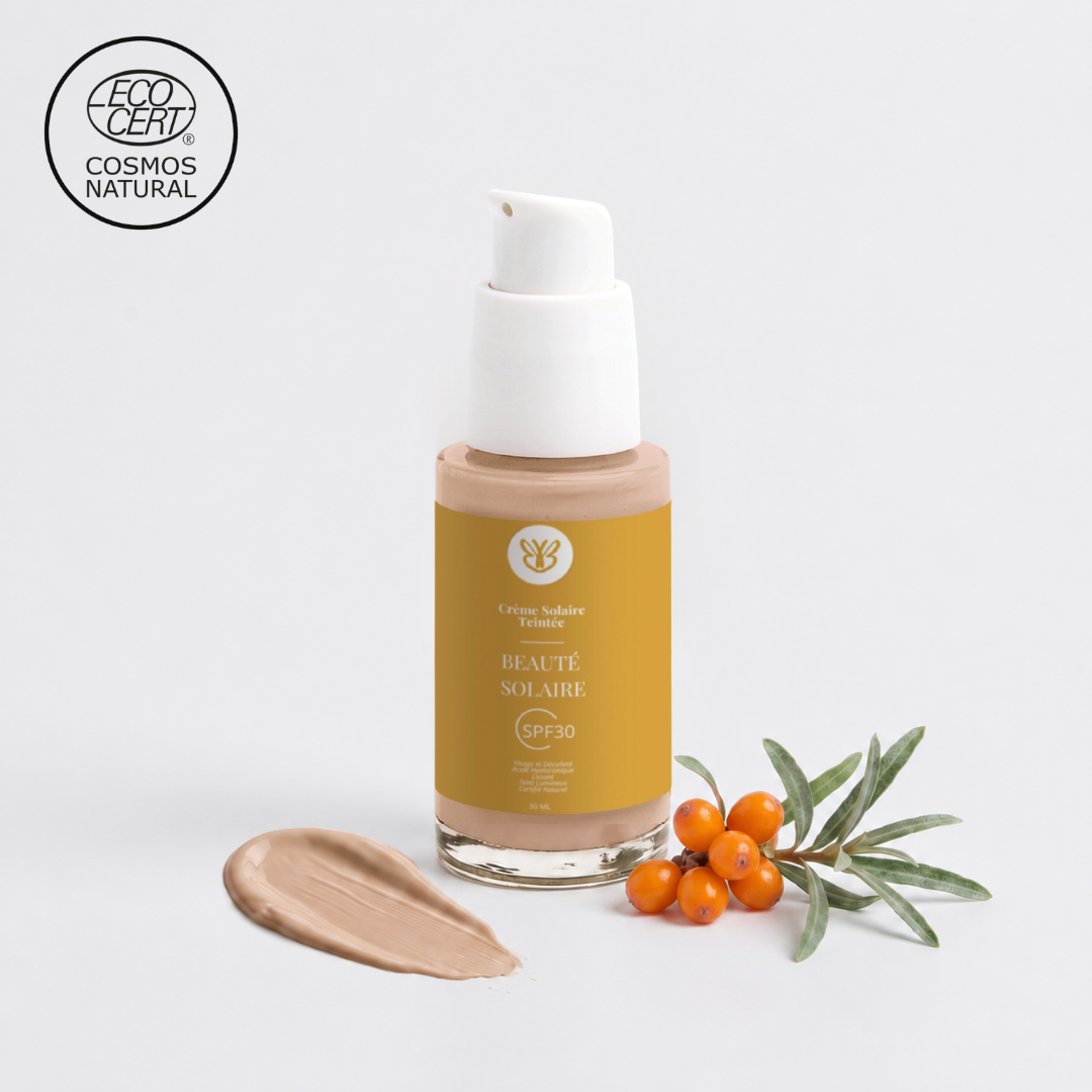 Crème solaire teintée SPF30 Beauté Solaire pour peaux matures avec argousier